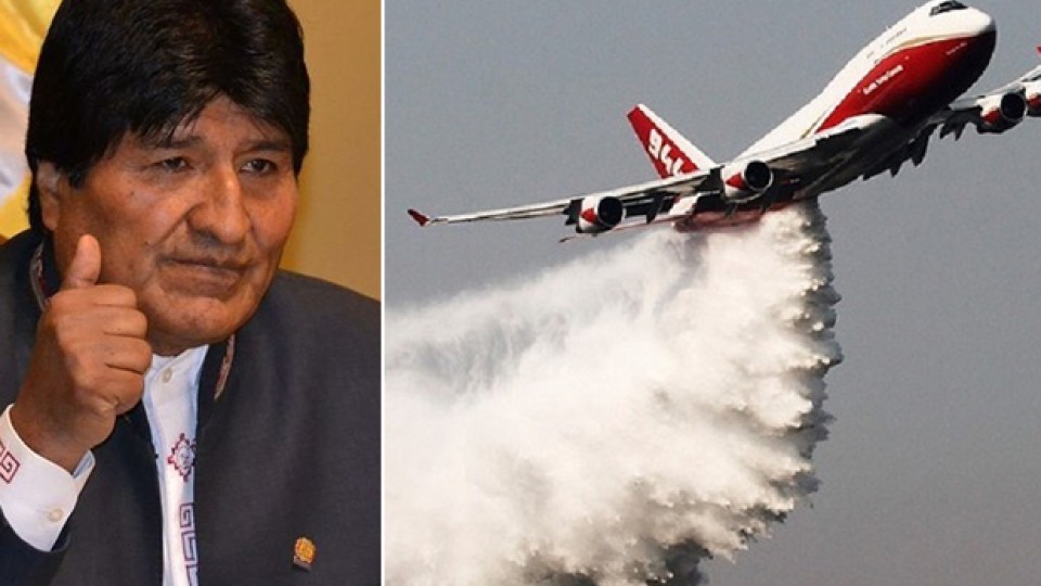 Bolivian President Evo Morales has authorized the hiring of a Boeing 747 tanker named Supertanker to fight fires in Bolivia's Amazon rainforest region.