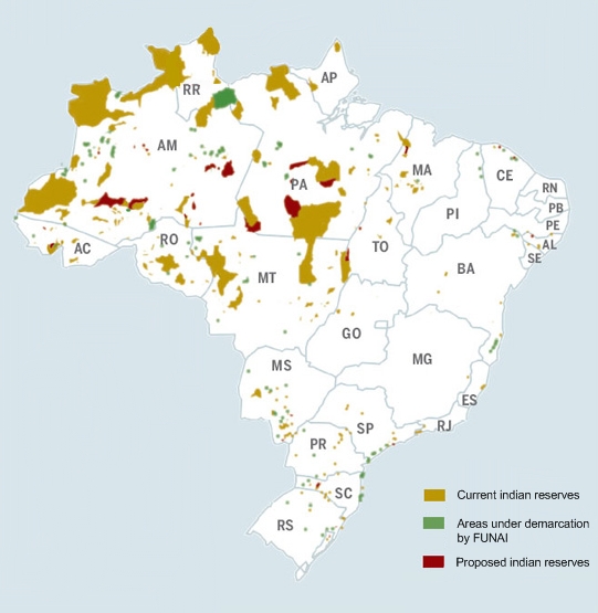 In total, 13 percent of the Brazilian territory is classified as indigenous, not by chance the best-preserved part of the country, and barely two percent of deforestation is found in these areas.