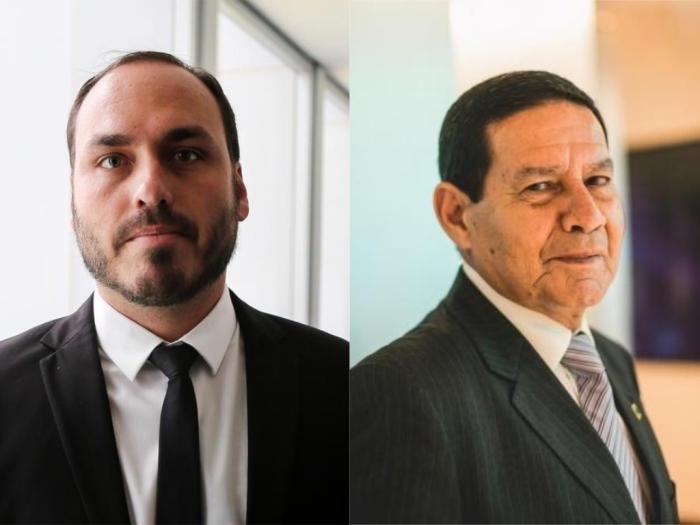 Asking directly about the councilman's speech, Mourão answered: "Carlos Bolsonaro, you ask him. This is his problem, ask him," he stated. (Photo internet reproduction)
