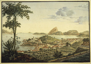Rio de Janeiro in the 1820s - Sugarloaf in the background. (Photo internet reproduction)