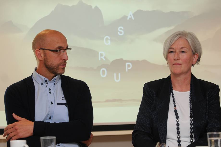 BioMar Norway's managing director Håvard Jørgensen and Anne-Kristine Øen of Salmon Group. Photo: Pål Mugaas Jensen.