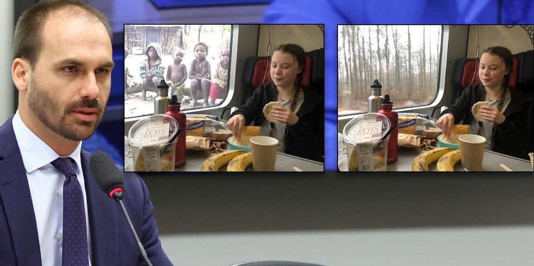 Eduardo Bolsonaro Shares Fake Photo to Attack Greta Thunberg