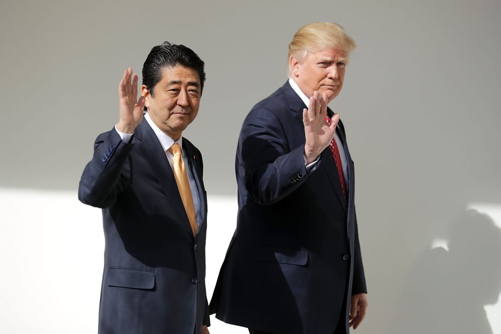 Shinzo Abe, Japan's prime minister (left) and U.S. President Donald Trump (right).