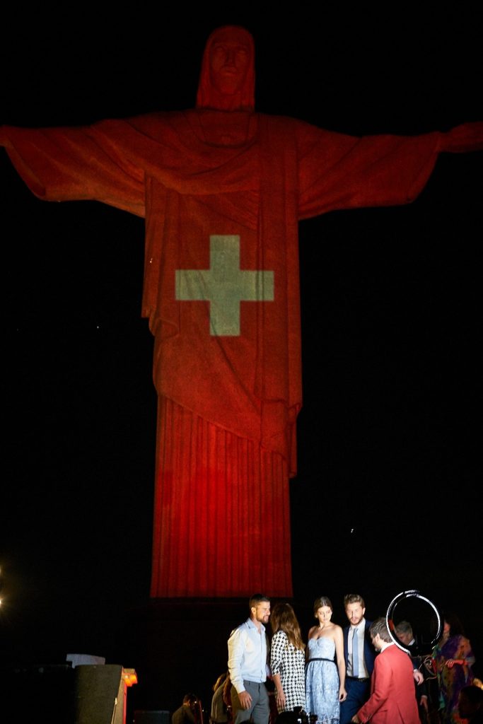 Brazil's Statue of Christ Draped in Swiss Flag to Celebrate Ongoing Bond between Two Countries