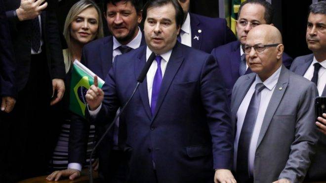 The President of the Chamber of Deputies of Brazil Rodrigo Maia is one of the most important figures within the Centrão Coting Block. (Photo internet reproduction)