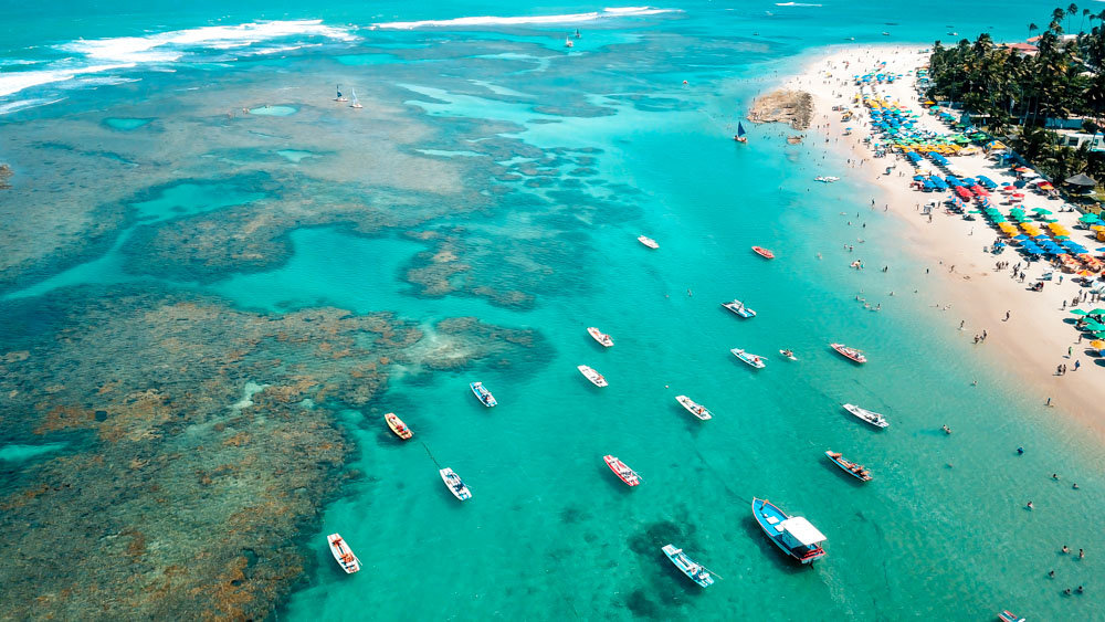 Porto de Galinhas is the most visited beach in Pernambuco State.