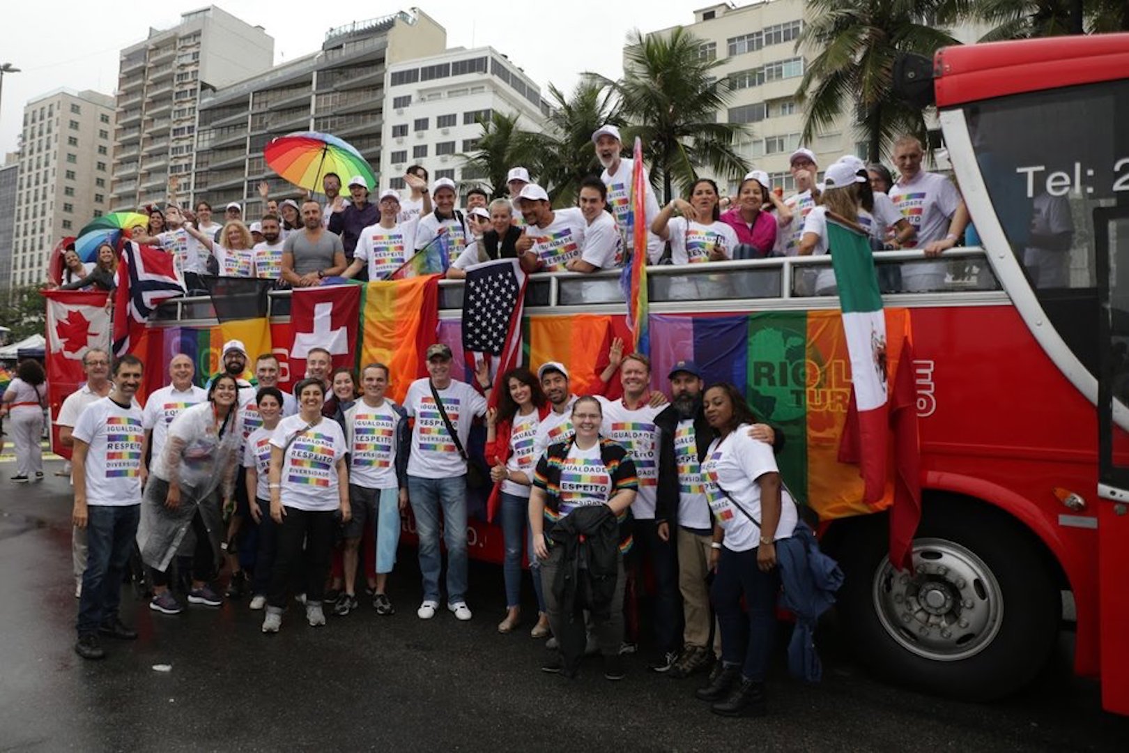 Brazil,Rio's foreign consular corps joined more than 800,000 in the LBGTi parade in Copacabana Beach.