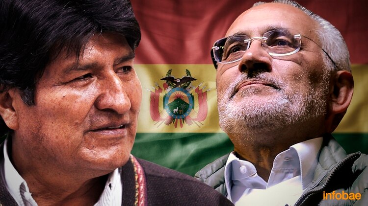 Bolivian President Evo Morales (left) and former Bolivian President Carlos Mesa.