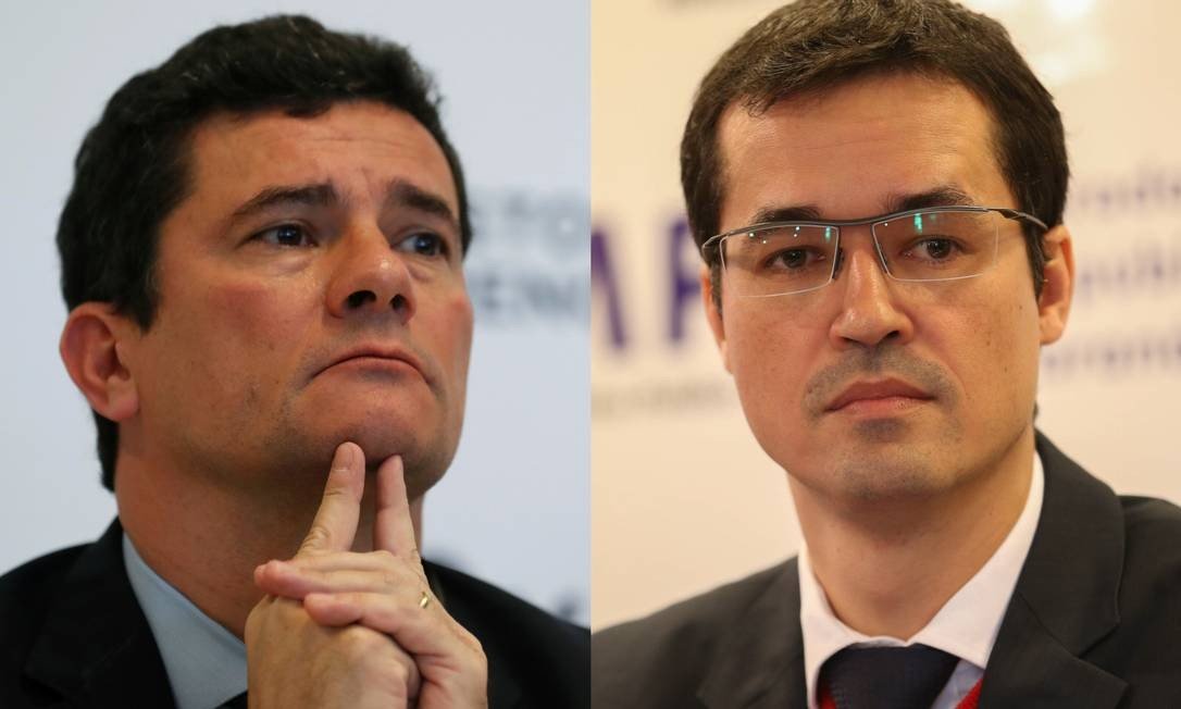 Former judge, now Justice Minister Sério Moro (left) and Lava Jato task-force coordinator Deltan Dallagnol (right).
