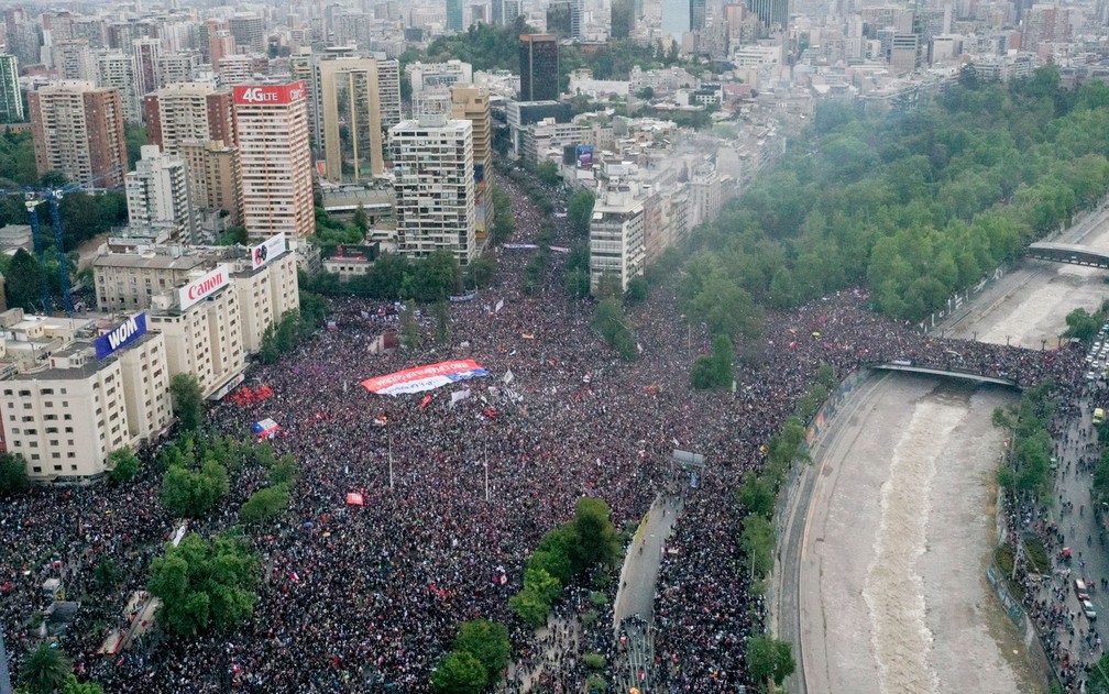About a million people gathered on Friday afternoon in Santiago, Chile.