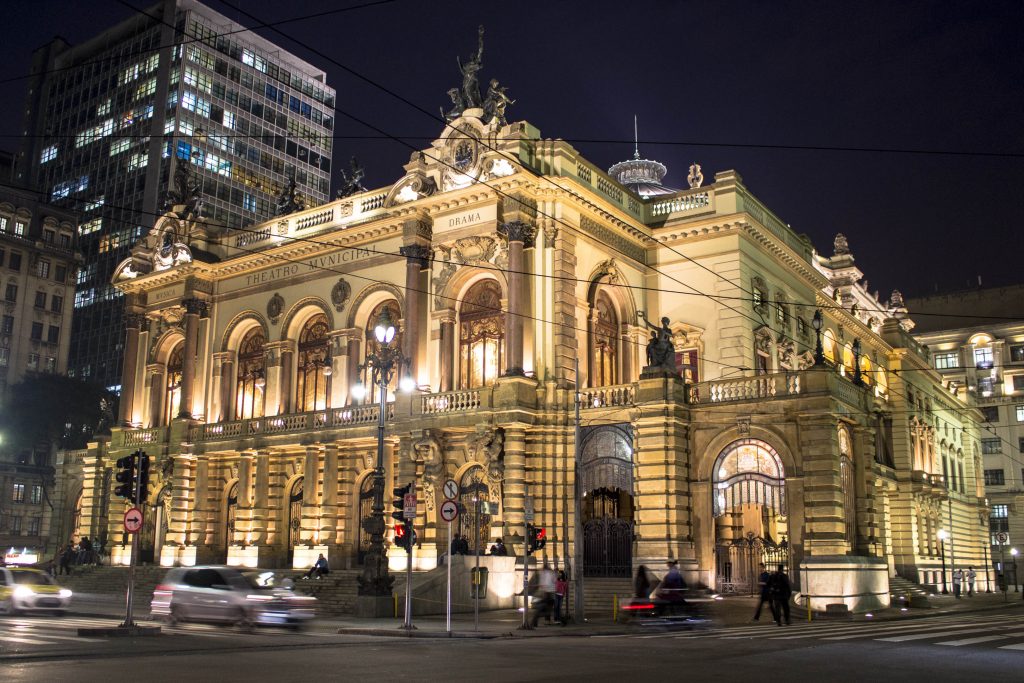 São Paulo's City Theater (Teatro Municipal) is one of the attractions in the historical city center.