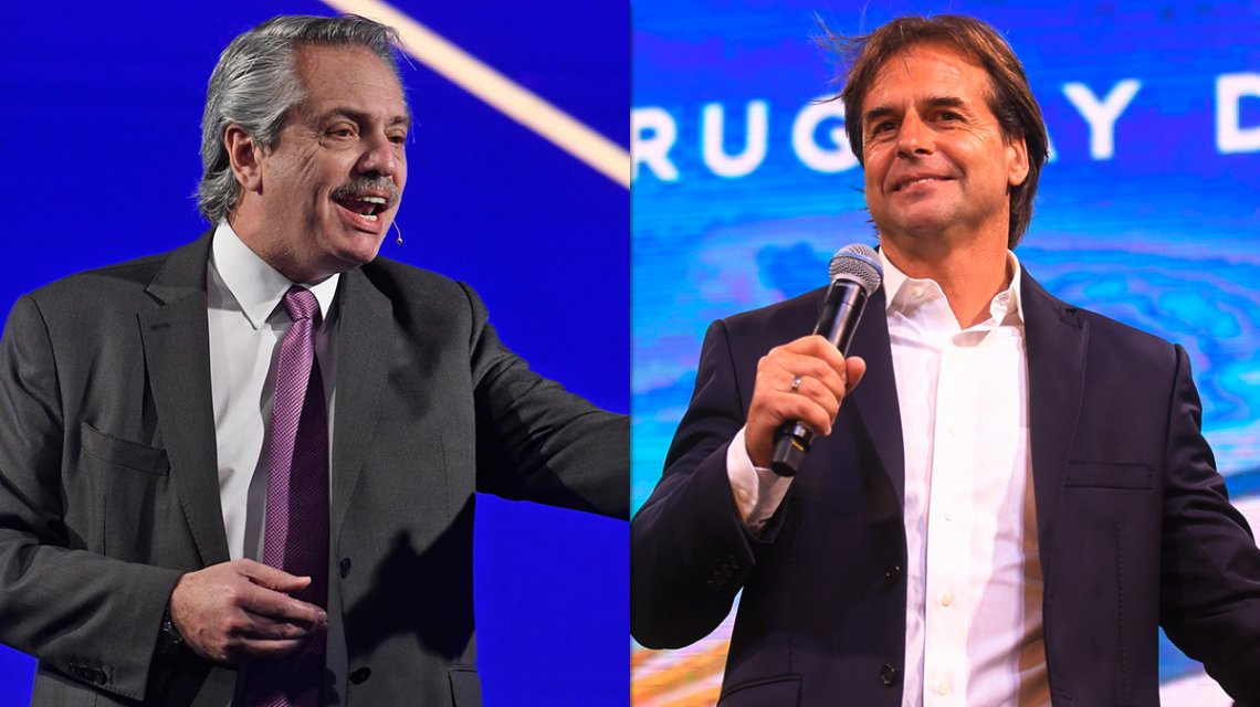Peronist Alberto Fernández (left), who defeated Macri in the October election, and Uruguay's President-elect Lacalle Pou (right) were not invited to the summit.
