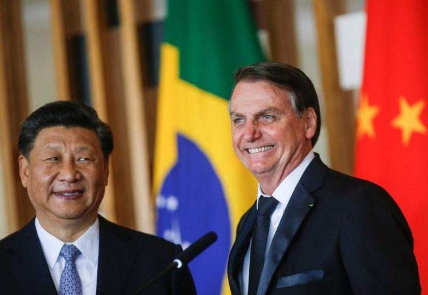 Chinese President Xi Jinping and Brazilian President Jair Bolsonaro.
