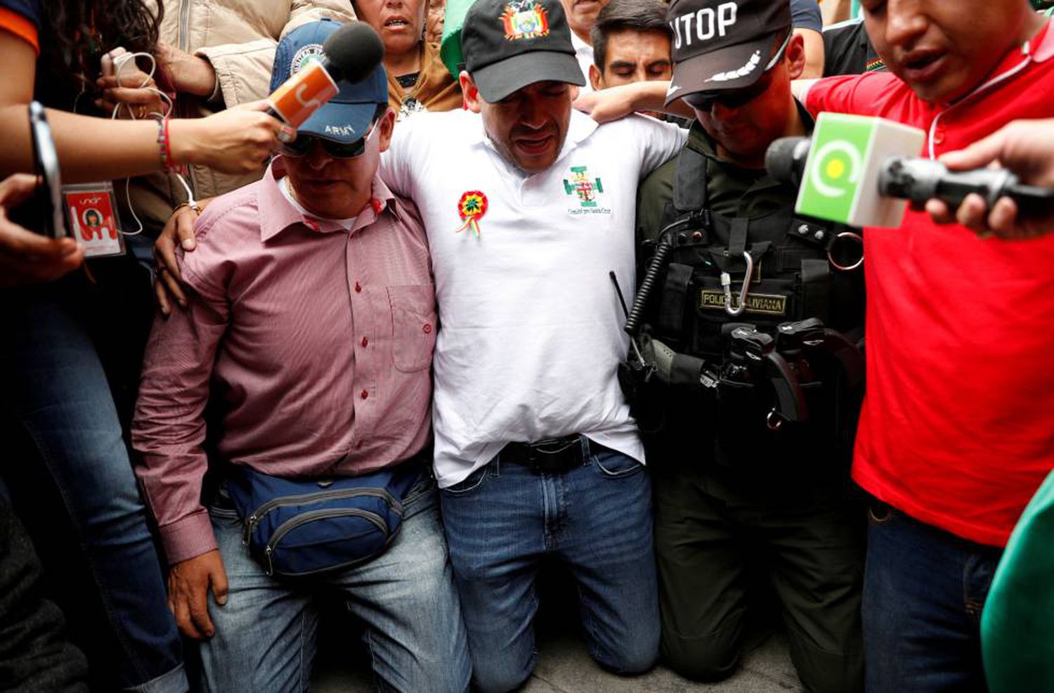 A fierce Catholic, this opposition leader, Luis Fernando Camacho, usually delivers his speeches with a rosary in his hand.