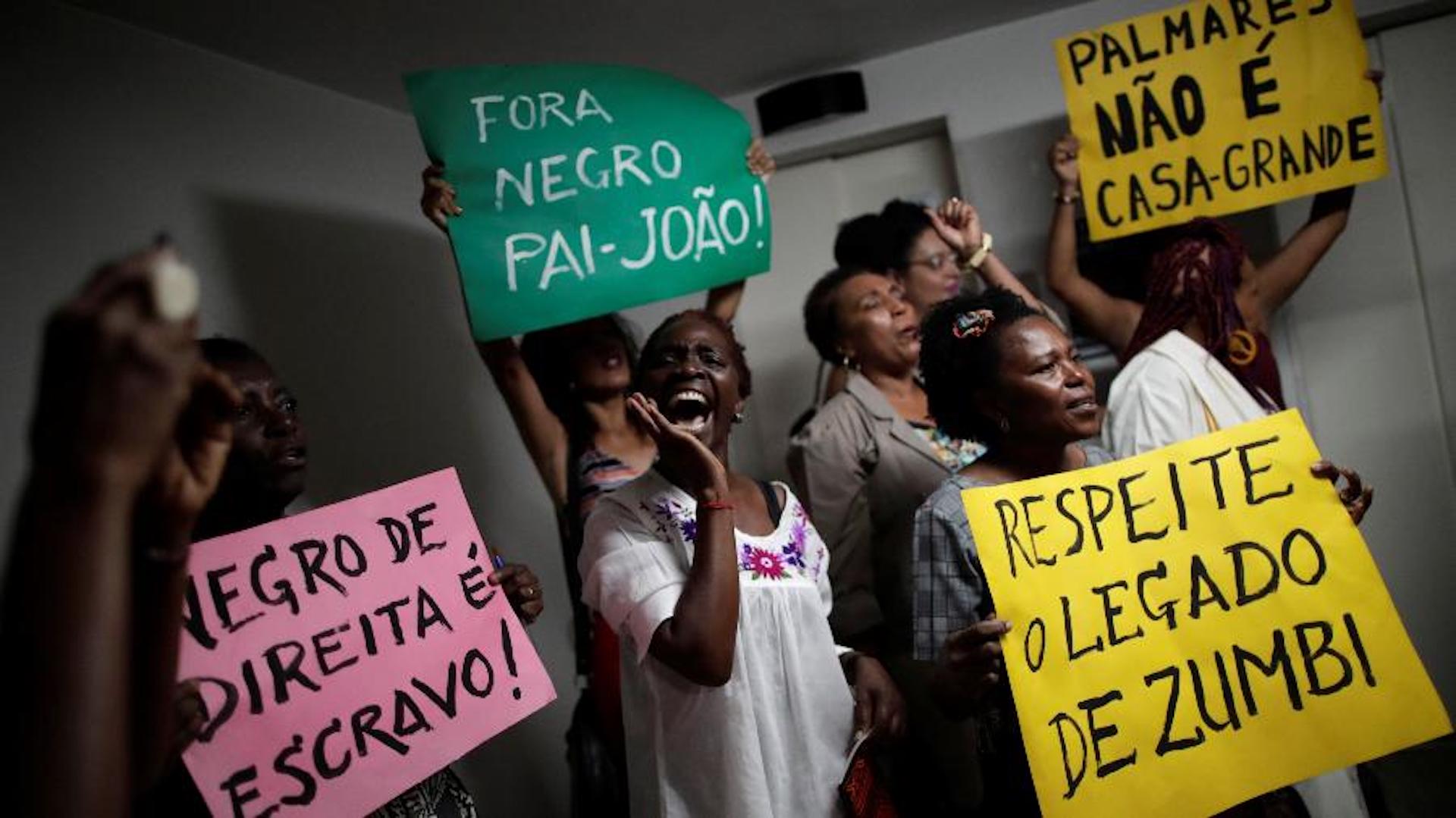 Brazil,Protesters stormed Fundação Palmares protesting against nomination of Sergio Camargo.