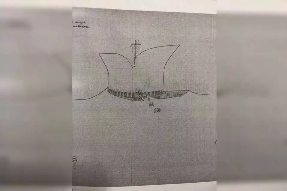 Sketch of a project by Oscar Niemeyer from the 1990s.