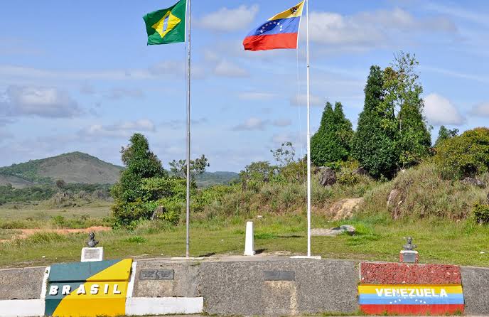 Border between Brazil and Venezuela in Gran Sabana, Bolívar state.