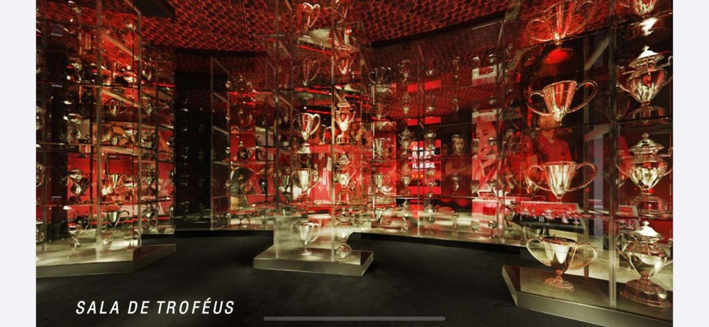 Trophy room of the new museum of Flamengo. (Photo internet reproduction)