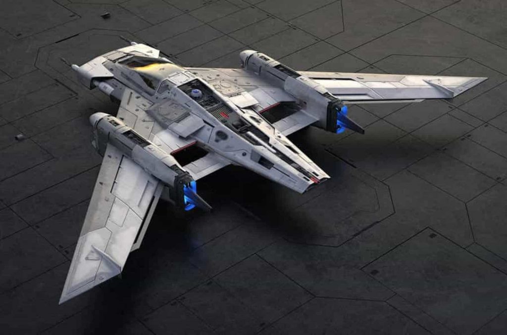 At the moment the ship - called the Tri-Wing S-91x Pegasus - only exists as a 3D model