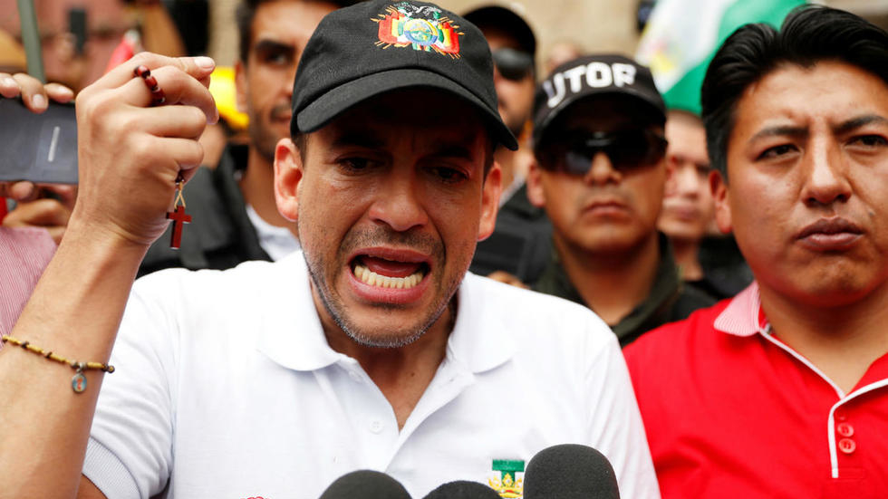 The leader of the civic movement that overthrew Evo Morales, Luis Fernando Camacho.
