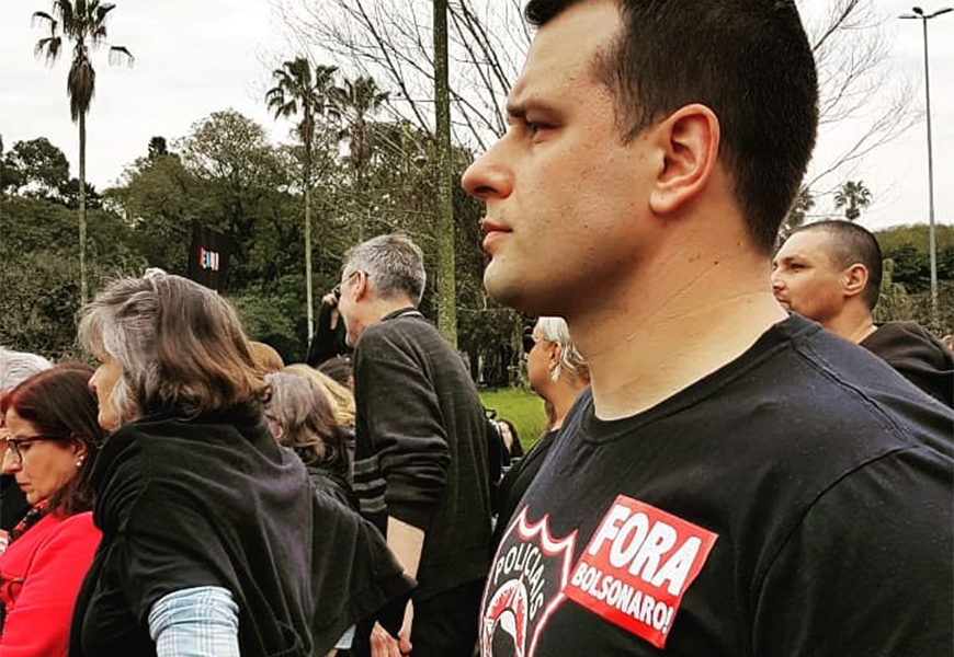 Leonel Radde, a member of the National Anti-Fascist Police Movement.