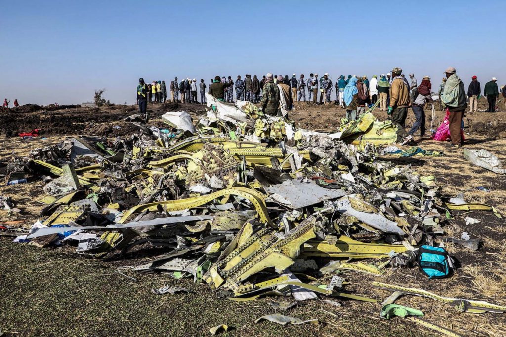 Ethiopian Airlines Flight 302 was a scheduled international passenger flight from Addis Ababa Bole International Airport in Ethiopia to Jomo Kenyatta International Airport in Nairobi, Kenya. On 10 March 2019, the Boeing 737 MAX 8 aircraft which operated the flight crashed near the town of Bishoftu six minutes after takeoff, killing all 157 people aboard.