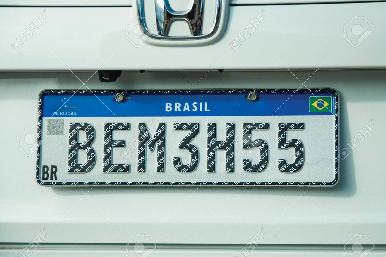 Car license plate used by countries from Mercosur
