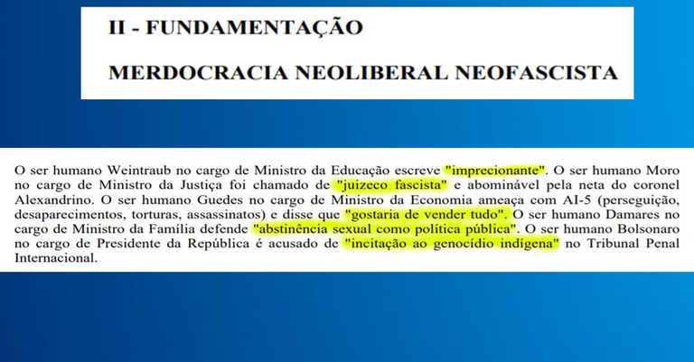 The term "crapocracy," Azambuja says, "comes to synthesize the power attributed to people who 'crap up' and/or perpetuate the 'crap' done.