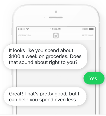 All communication between the user and Olivia is done through a chat - which even reminds her of WhatsApp