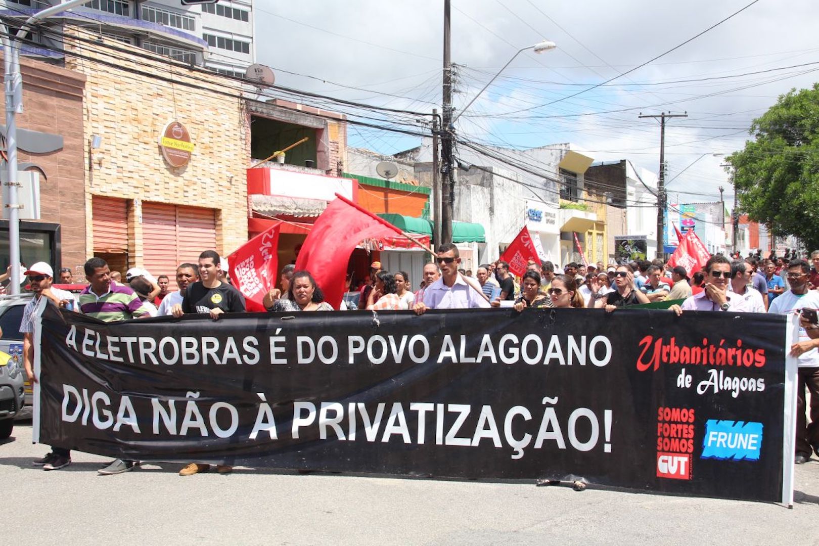 Brazil,Protests against the privatization of state-owned Eletrobras in Alagoas state,