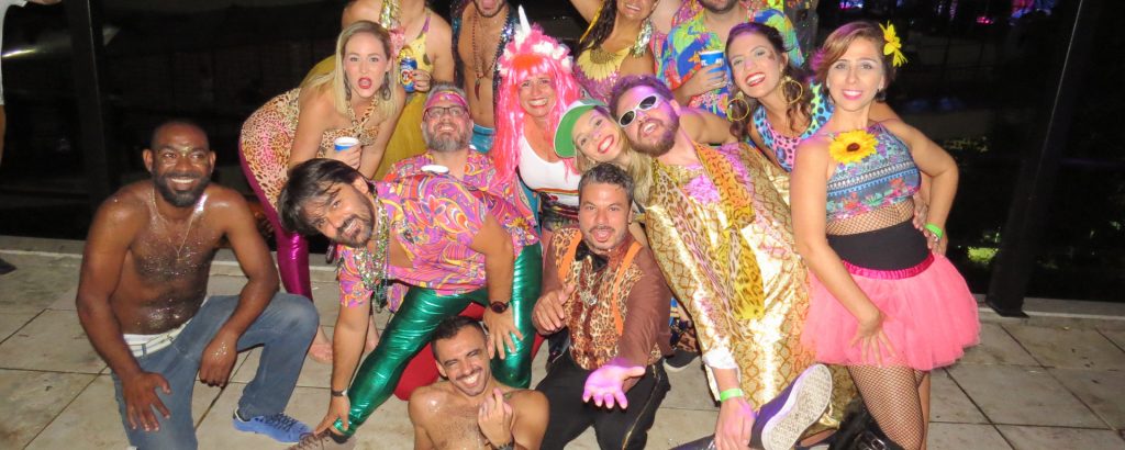 The CandyBloco parades for the first time through the streets of Rio and during the revelry, a 30-meter rainbow-colored LGBT flag will be erected to celebrate diversity and respect in Carnival.