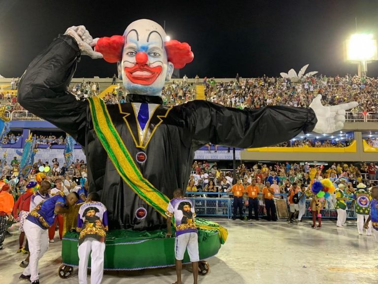 Brazil,Academicos de Vigario Geral in the 2nd Tier Group had figure of President Bolsonaro as a clown.
