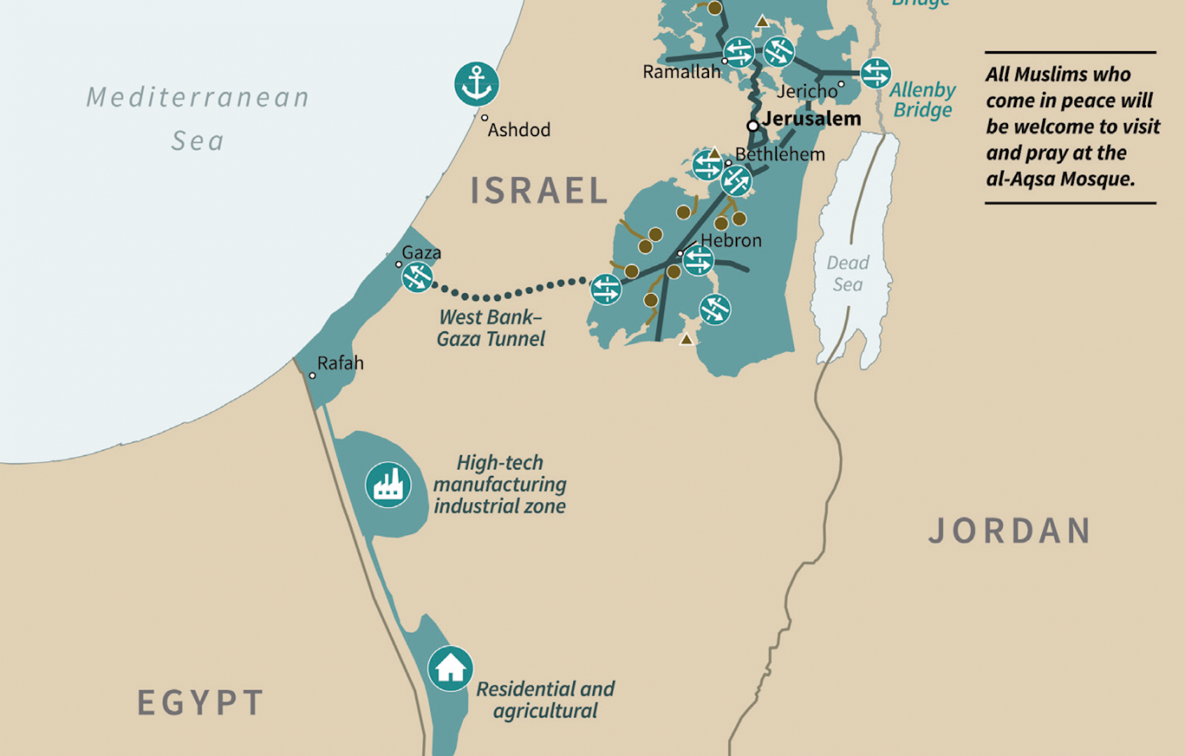 Brazil,Israel-Palestine map under the new peace plan announced by US President Donald Trump.
