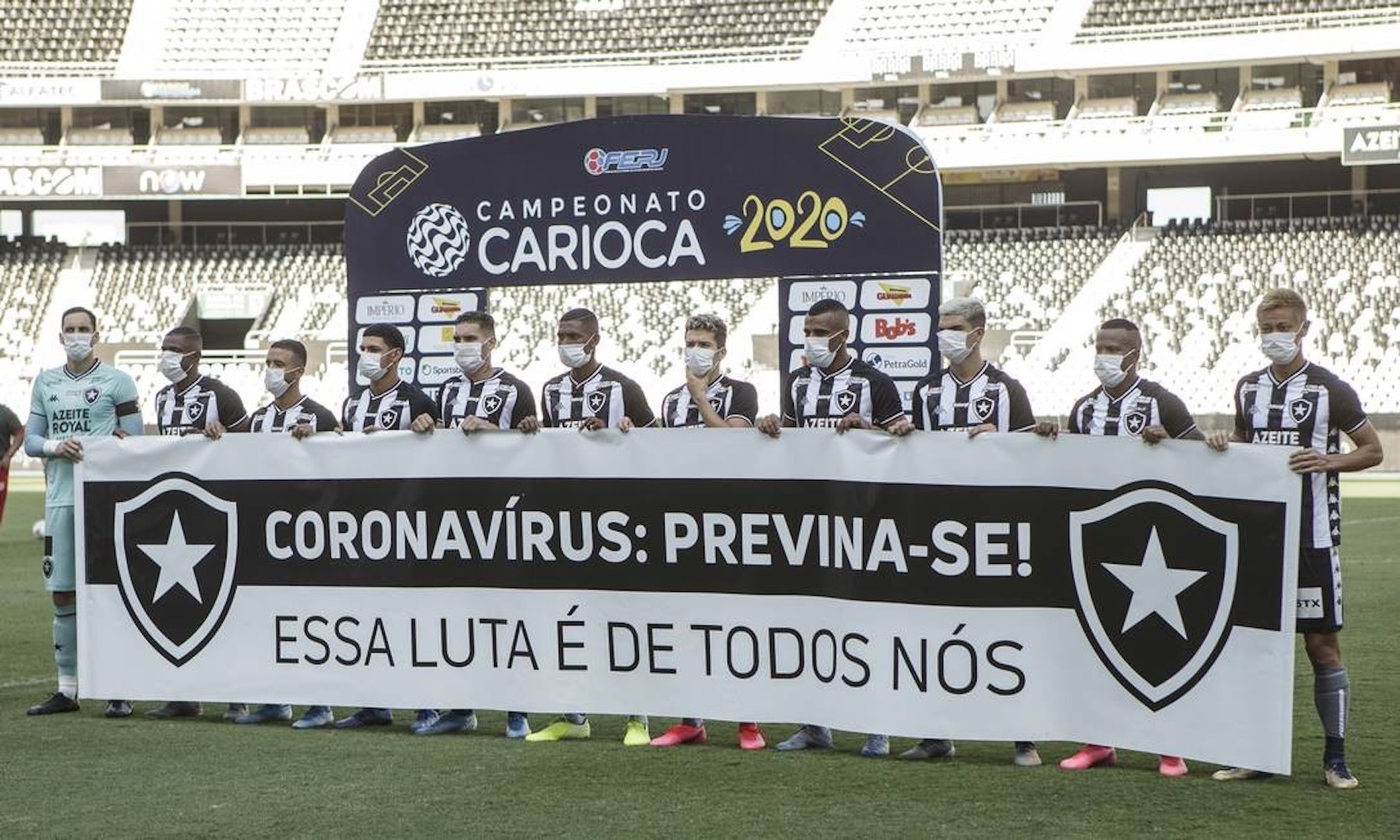 Brazil,Botafogo soccer players are uniting against the Covid-19.