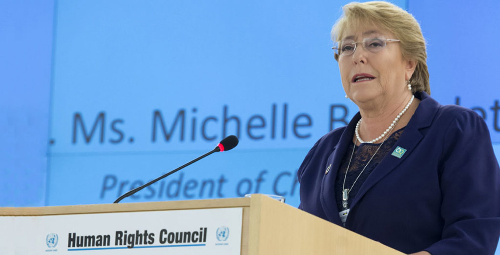UN High Commissioner for Human Rights, Michelle Bachelet.