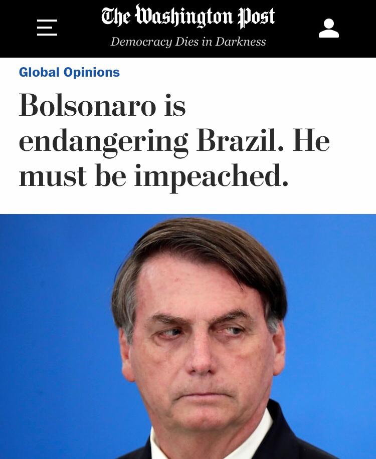 The Washington Post, regarded as one of the most prominent publications in the United States, has made room for an article by anthropologist Rosana Pinheiro-Machado of the University of Bath in the United Kingdom, who openly advocates the impeachment of Brazilian President Jair Bolsonaro.