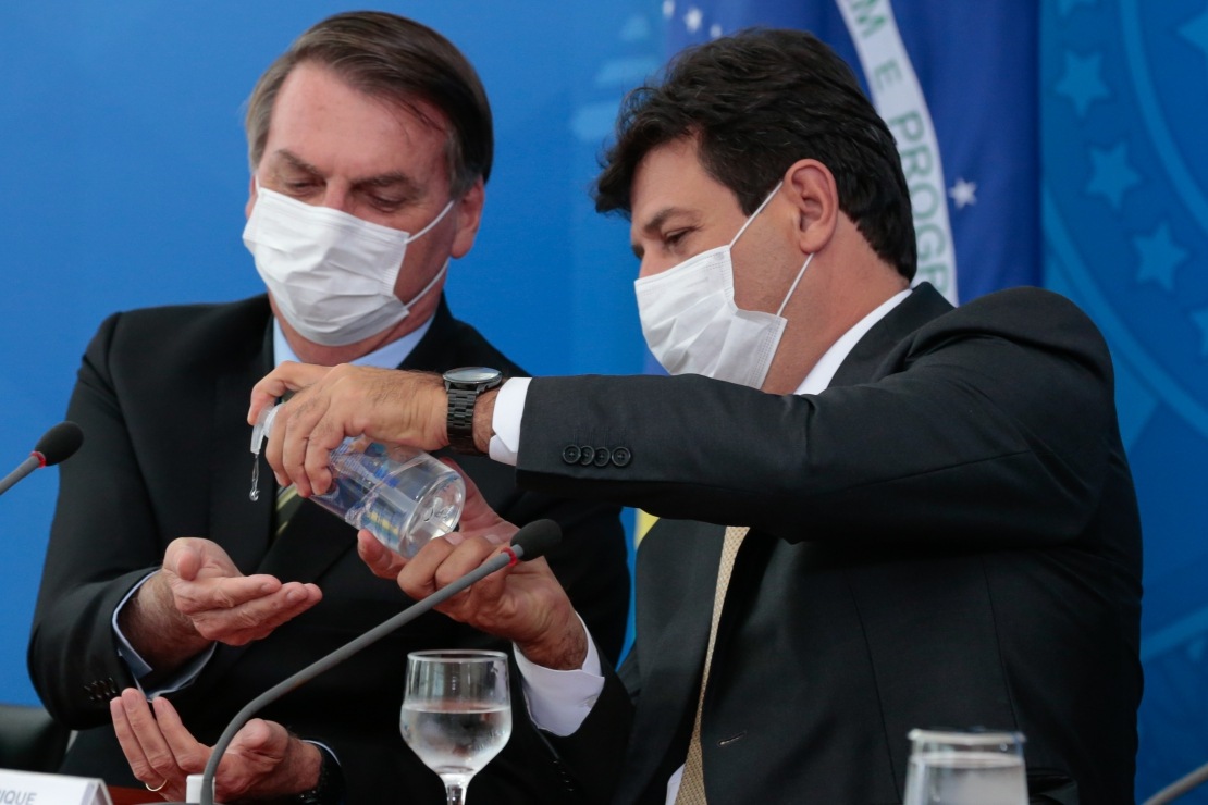 Brazilian President Jair Bolsonaro and Brazilian Health Minister Luiz Henrique Mandetta.