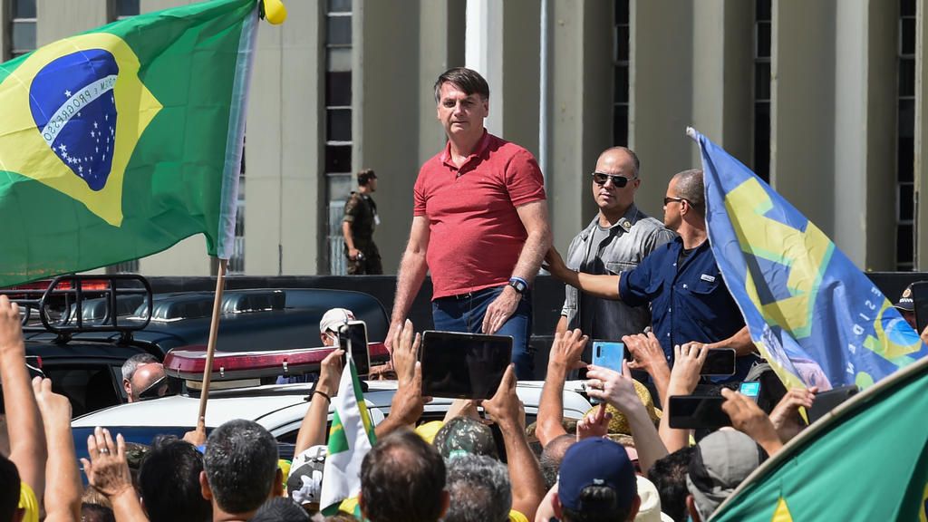 President Jair Bolsonaro gave a speech on Sunday, April 19th, to demonstrators calling for military intervention.