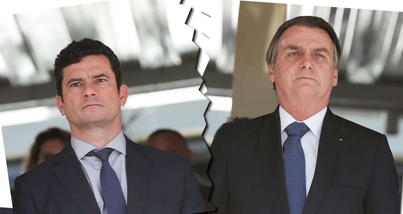 Former Justice Minister, Sérgio Moro (left) and Brazilian President Jair Bolsonaro (right).