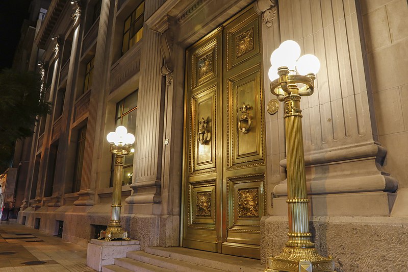 Headquarters of the Chilean Central Bank in Santiago.