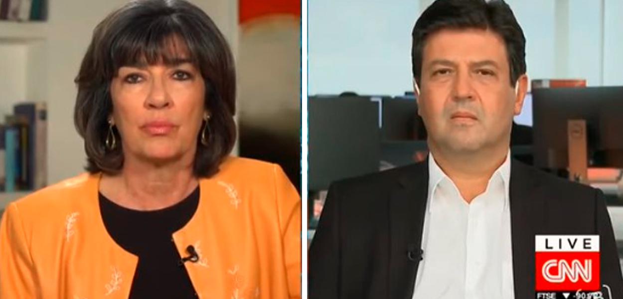 Christiane Amanpour, the main anchor of CNN (left) and Luiz Henrique Mandetta, former Brazilian Health Minister (right).