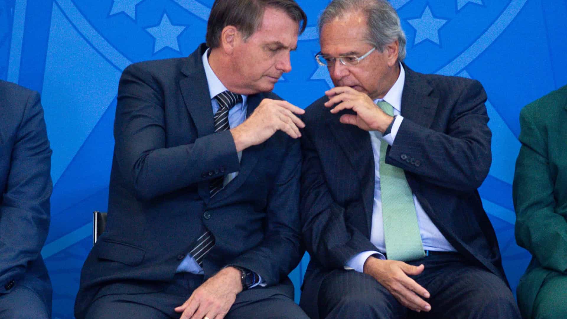 Brazilian President Jair Bolsonaro (left) and Brazilian Economy Minister Paulo Guedes (right).
