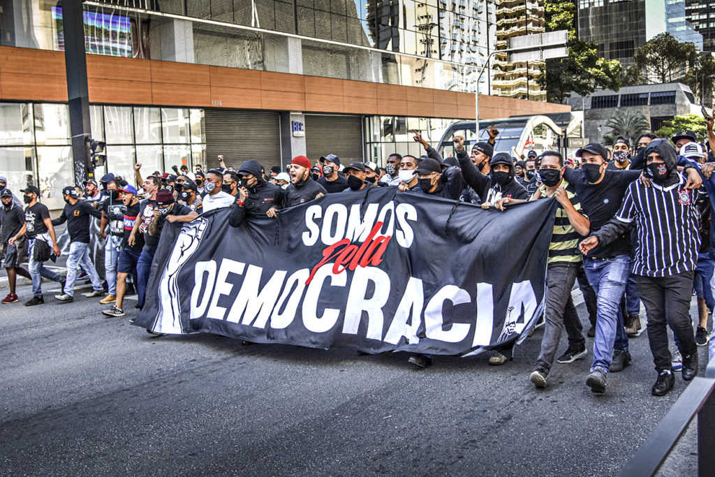 In defense of democracy, soccer fan organizations also staged coordinated protests in at least 15 other cities, such as Belo Horizonte, Porto Alegre, and Rio de Janeiro.