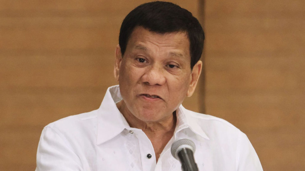 The President of the Philippines, Rodrigo Duterte.