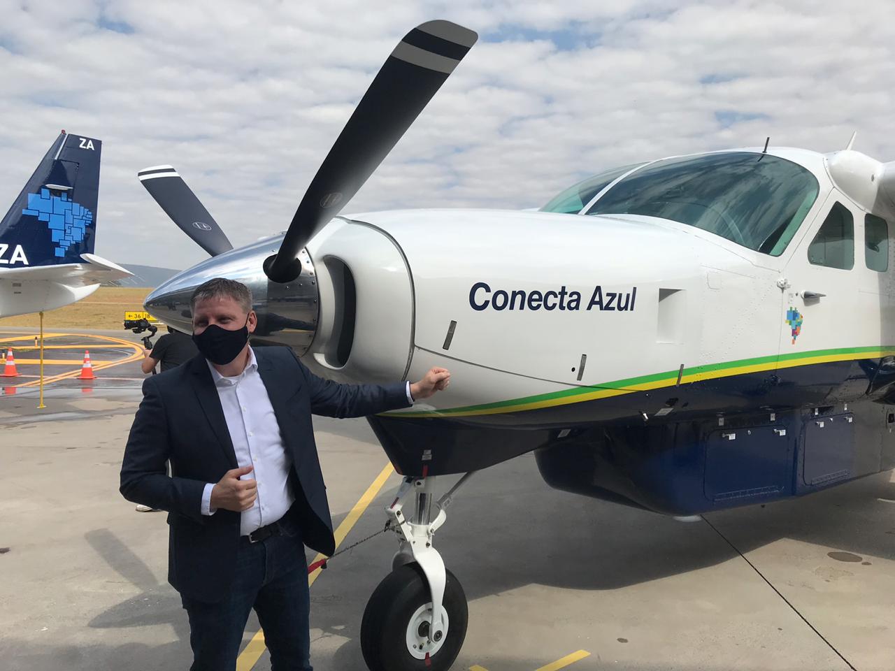 Azul's CEO, John Rodgerson, at the launch of Azul Conecta.