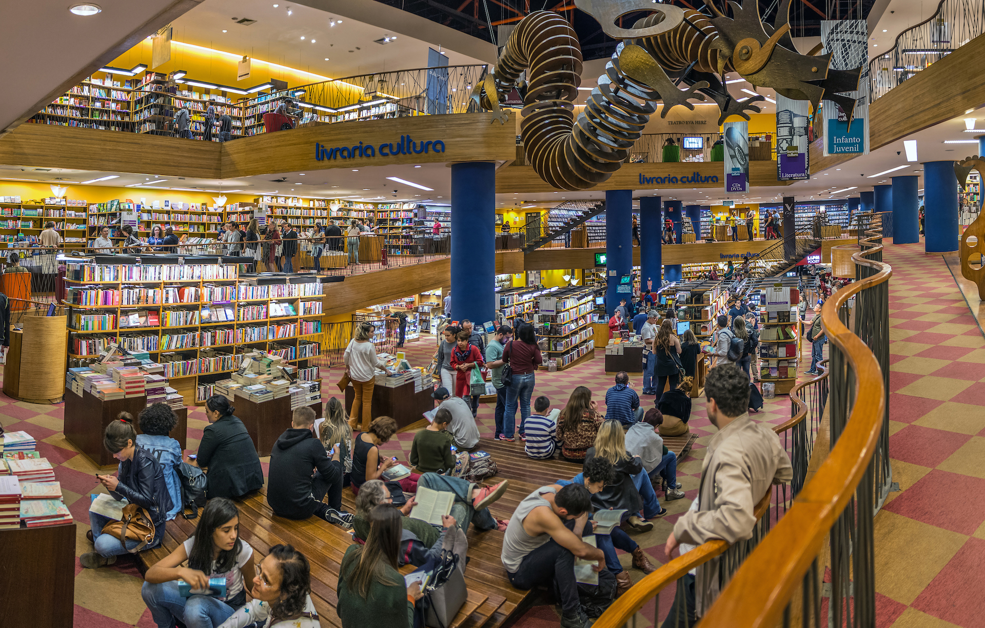 Brazil,The Mega Bookstore on Avenida Paulista in São Paulo is usually crowded with readers.