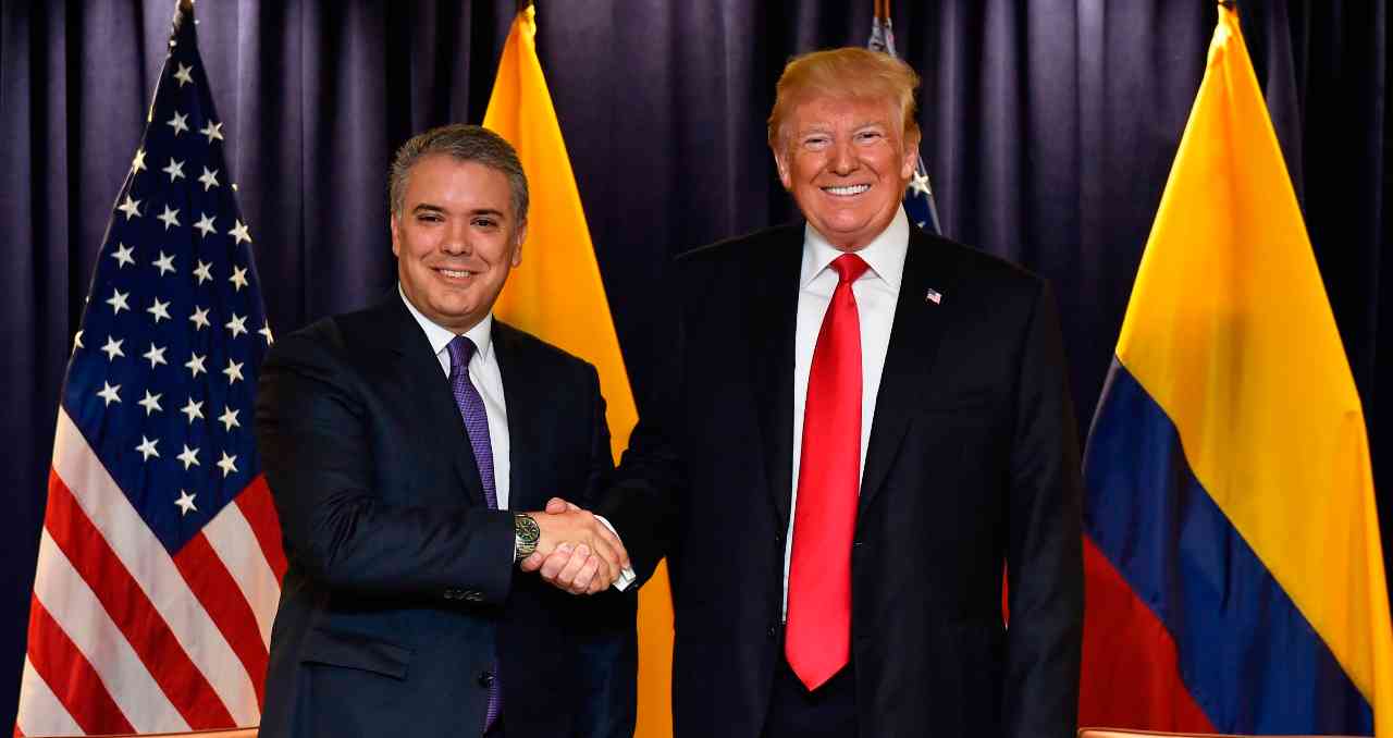 Colombian President Iván Duque (left) and U.S. President Donald Trump (right).