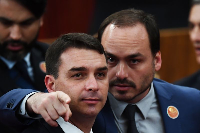 Senator Flávio Bolsonaro and City Councilor Carlos Bolsonaro, sons of Brazilian President Jair Bolsonaro.