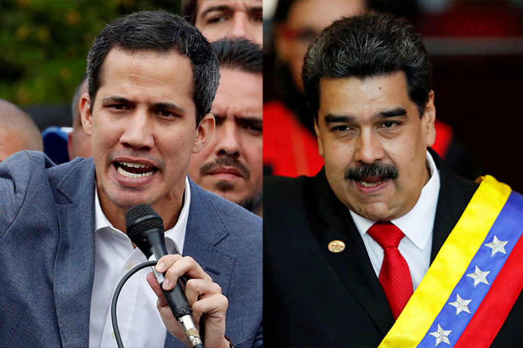 Juan Guaidó (left) and Nicolás Maduro (right).