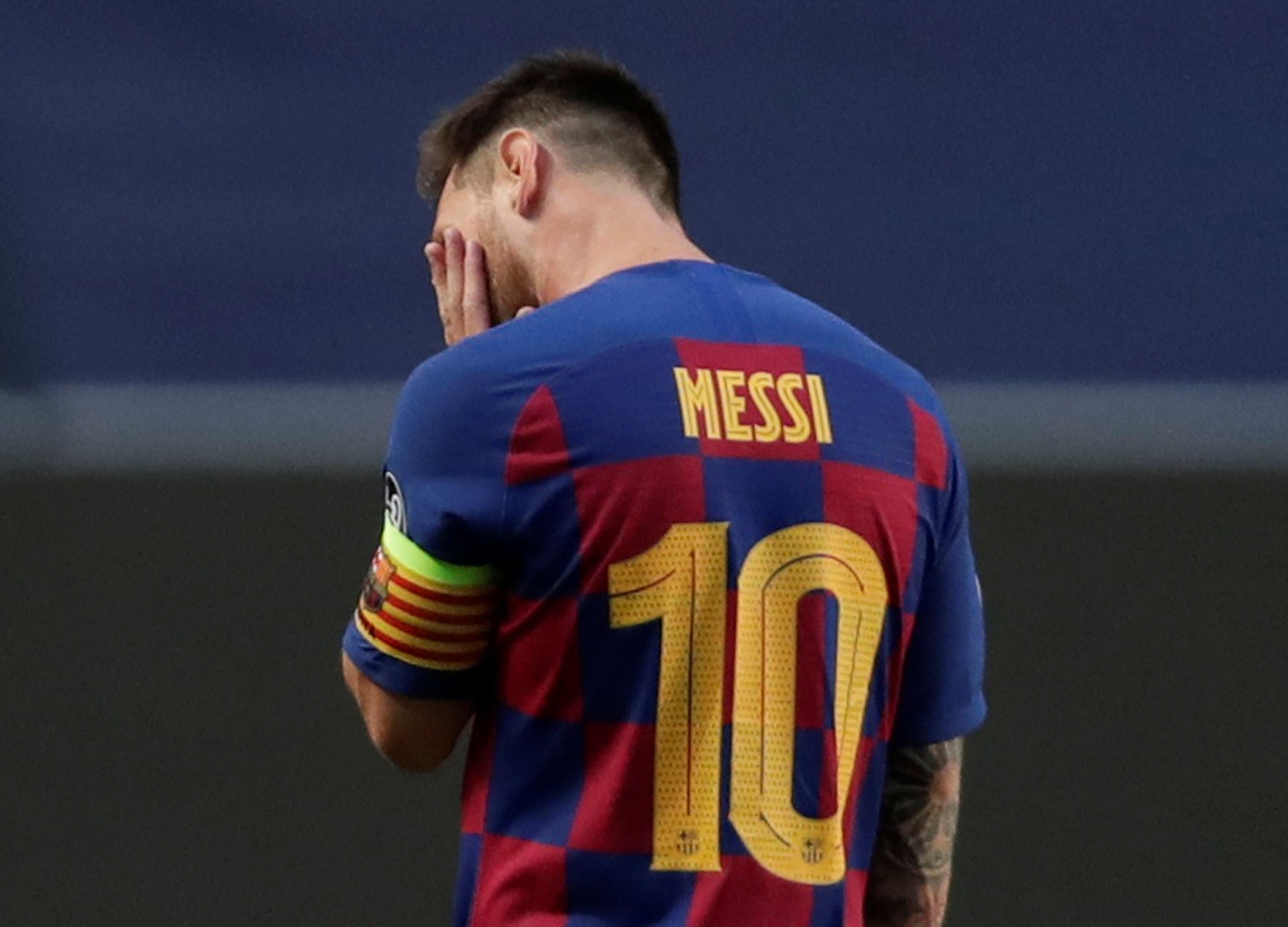Lionel Messi durante partida do Barcelona na Liga dos Campeões